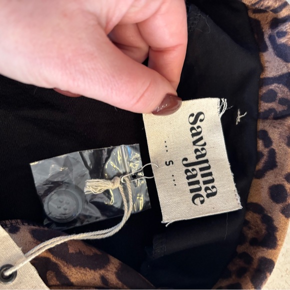 Embroidered Black Jacket with Leopard Print and flower Accents - Picture 7 of 8